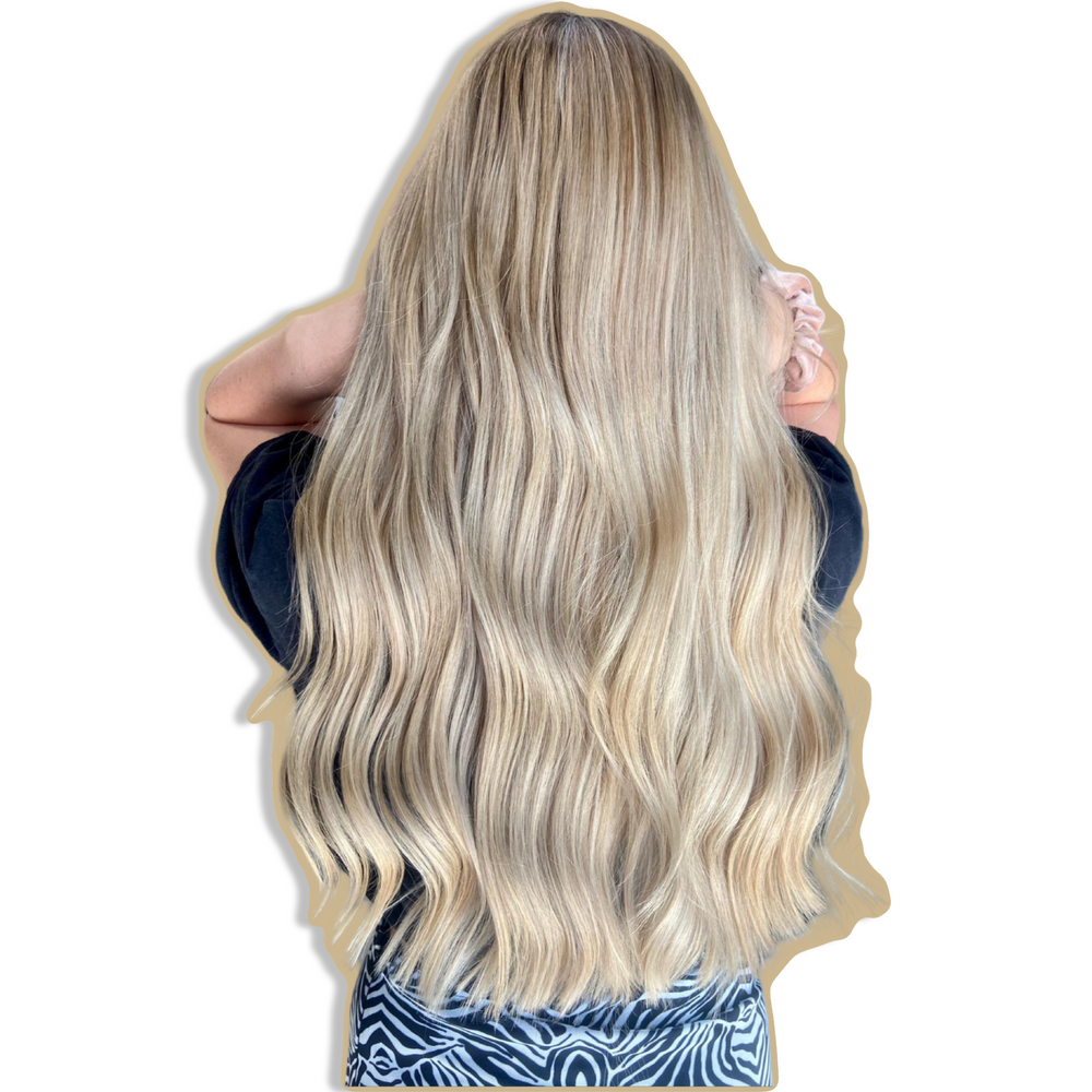 #9C Cool Light Blonde Micro Seam Weft